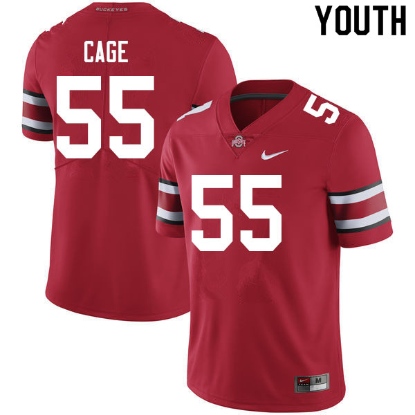 Youth Ohio State Buckeyes #55 Jerron Cage Scarlet Authentic College Stitched Football Jersey 23QZ048CJ